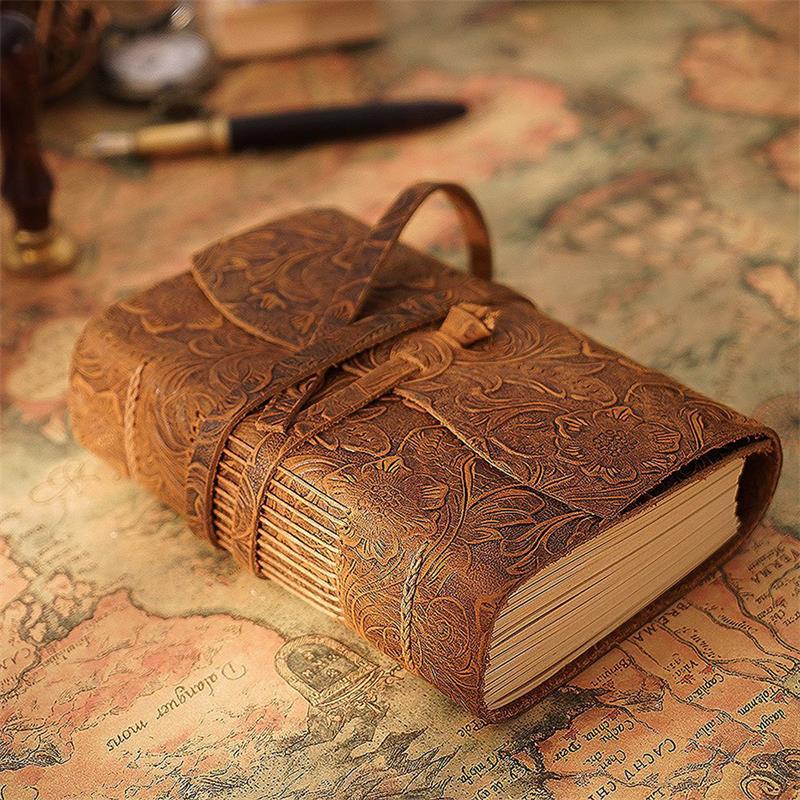 Leather Work Notepad - Ręcznie robiony skórzany notatnik brązowy dziennik