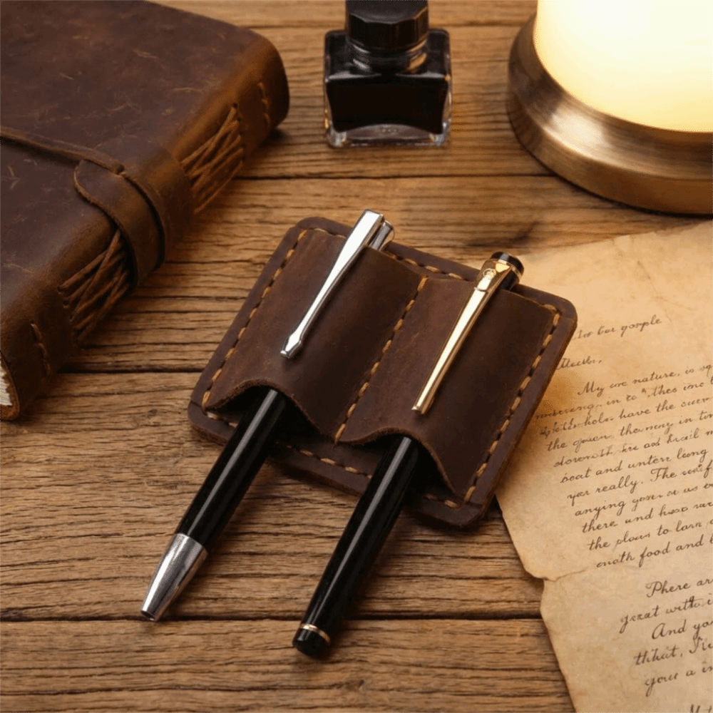Podwójny skórzany uchwyt na dł – Leather Work Notepad recenzja i cena